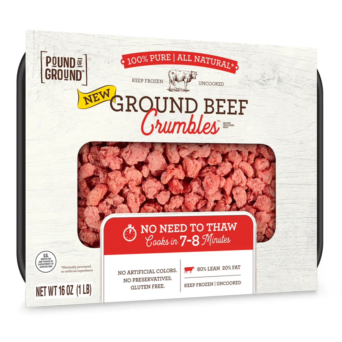 Ground Beef Crumbles 80/20 Pound Of Ground