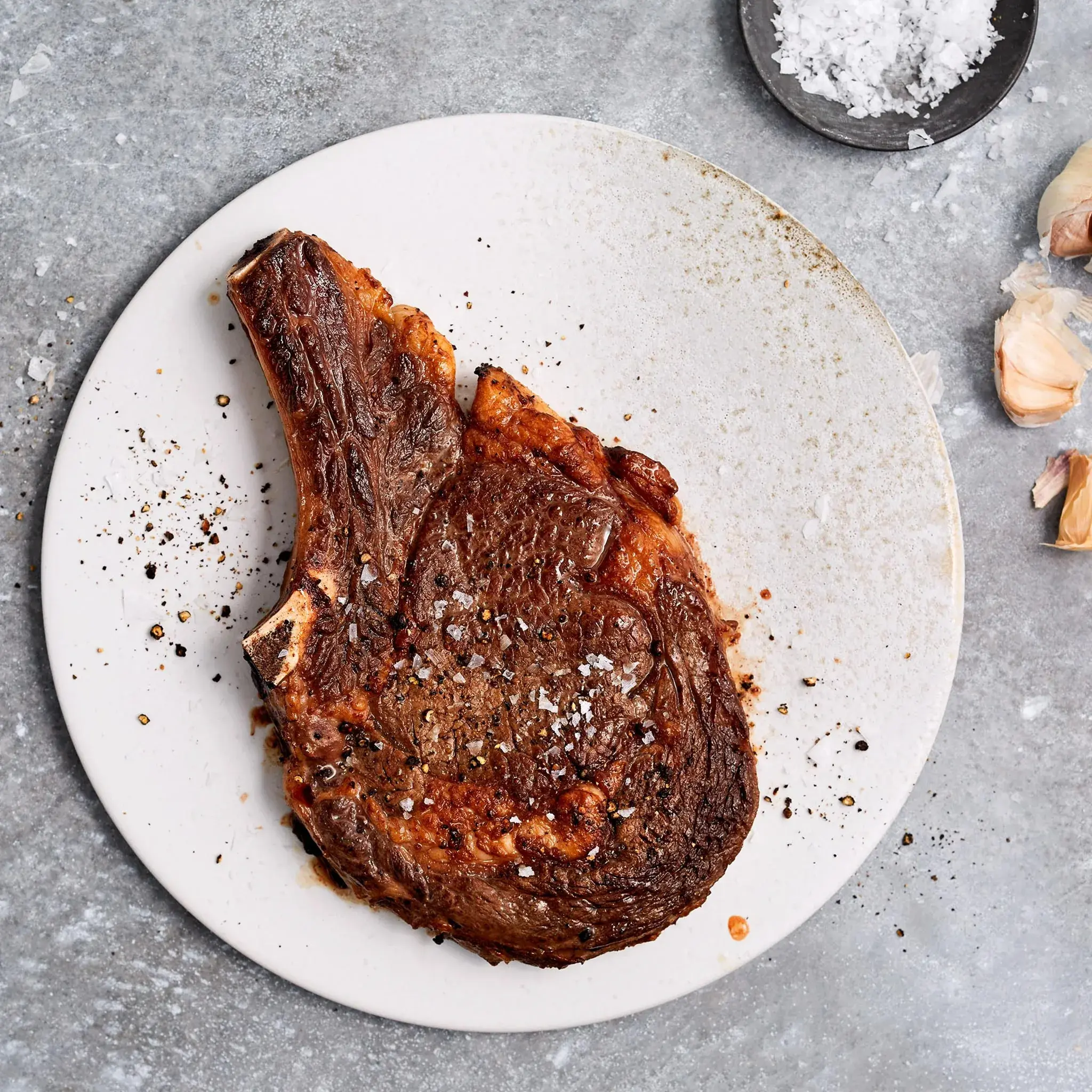 1428 WF PLATED BI Ribeye Steak Choice lbs VSP Cooked Beef