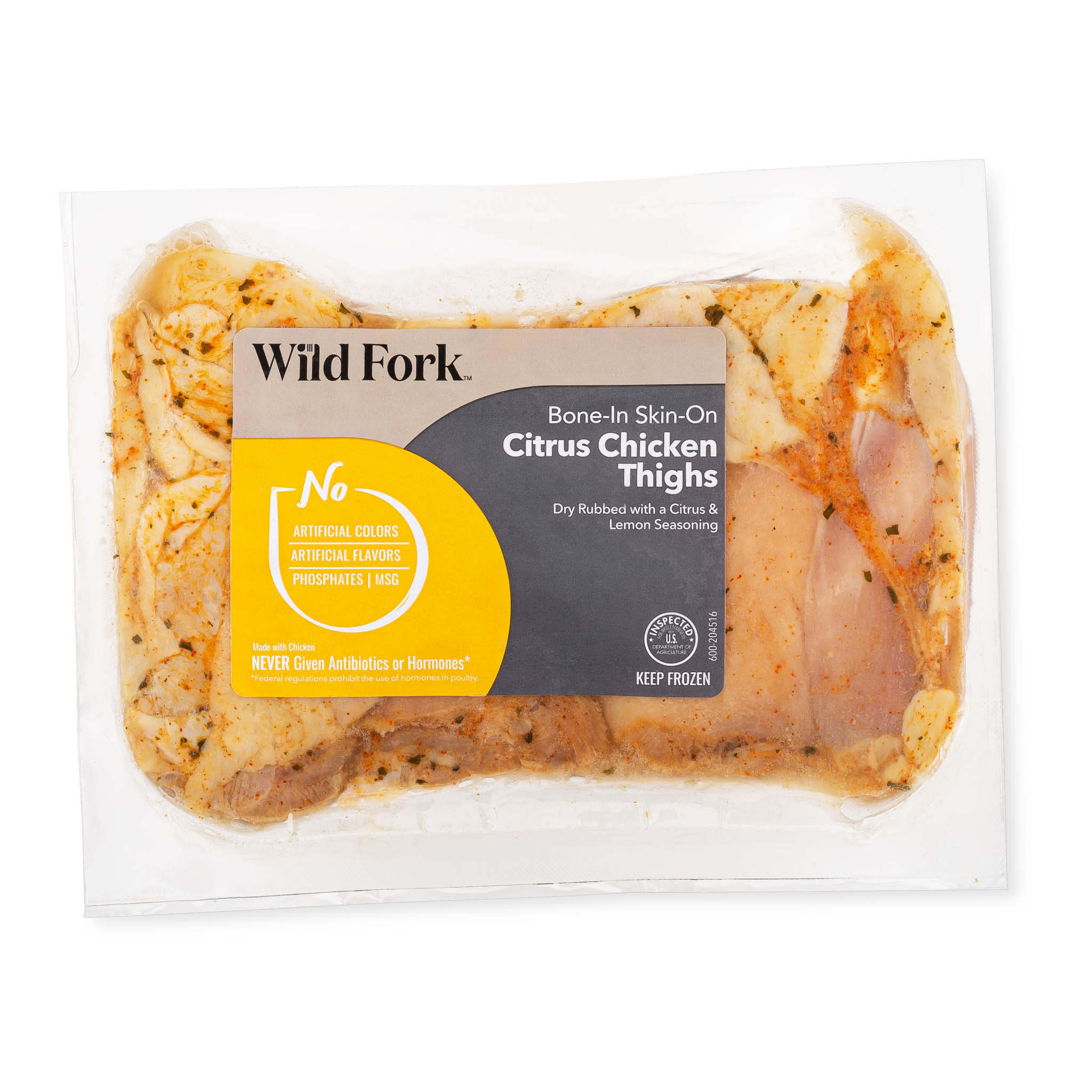 4510 WF PACKAGED Citrus Bone-In Chicken Thighs Poultry