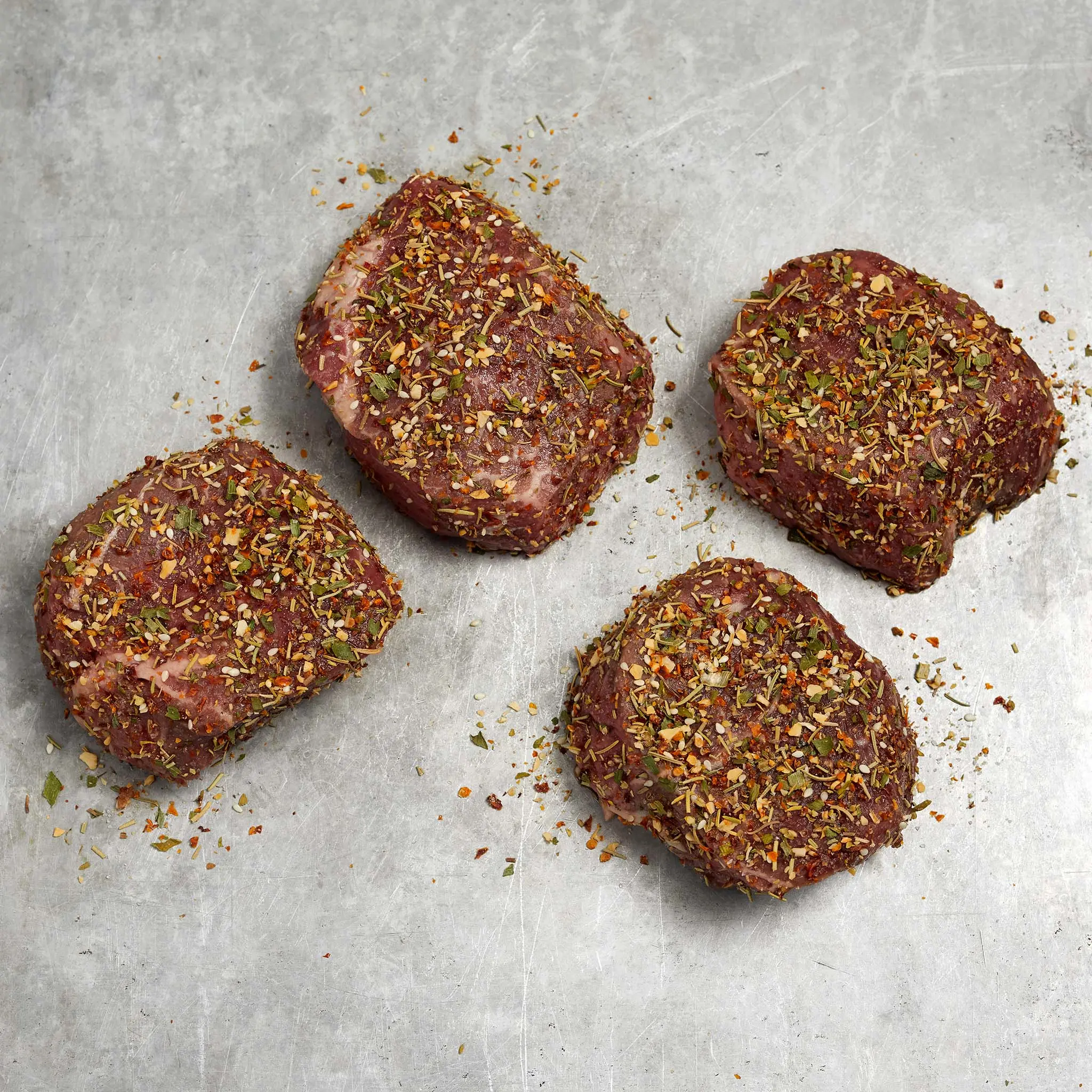 WFC 6405 Beef Steak SirloinMedallions HerbCruted Raw