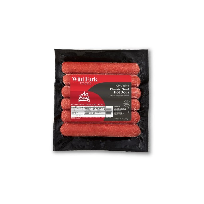 3702 WF PACKAGED FULLY COOKED BEEF CLASSIC HOT DOGS SAUSAGE