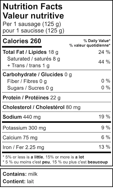 29124 - Beef Asiago Sausages - NFT V1