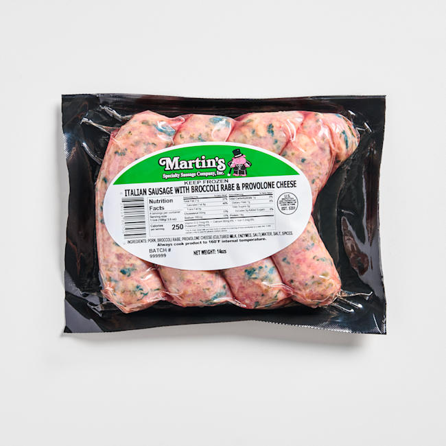 3821 PACKAGE Broccoli Rabe Provolone Pork Sausage - Martin's