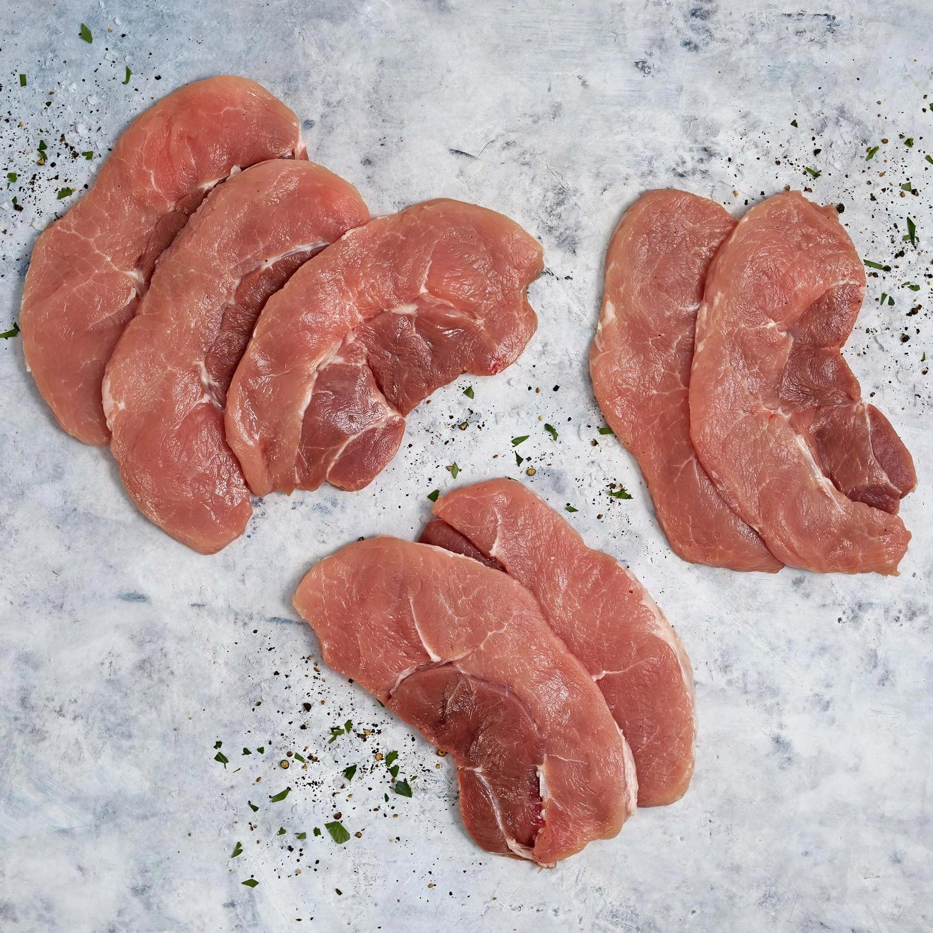 3118 WF Raw Boneless Sirloin Pork Cutlets Pork