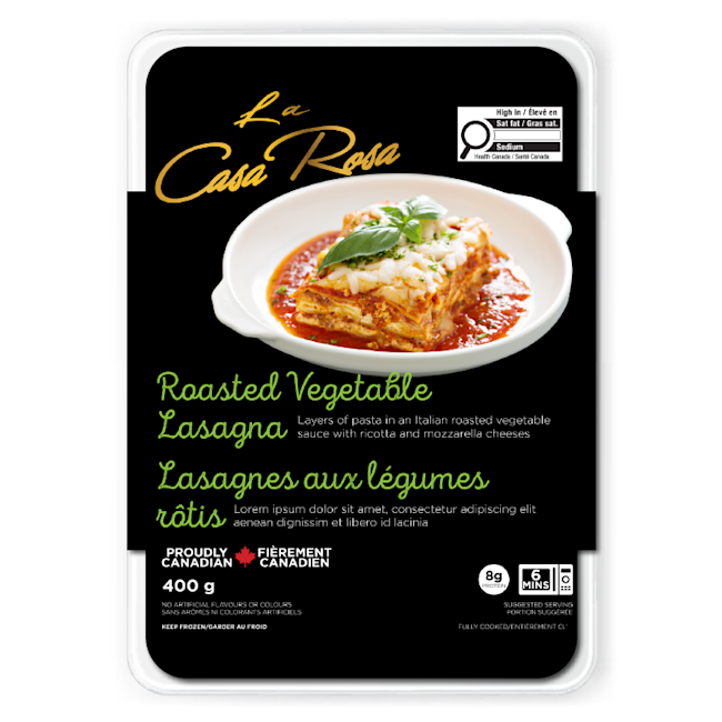 22636 ARTWORK Roasted Vegetable Lasagna 400g - LCR