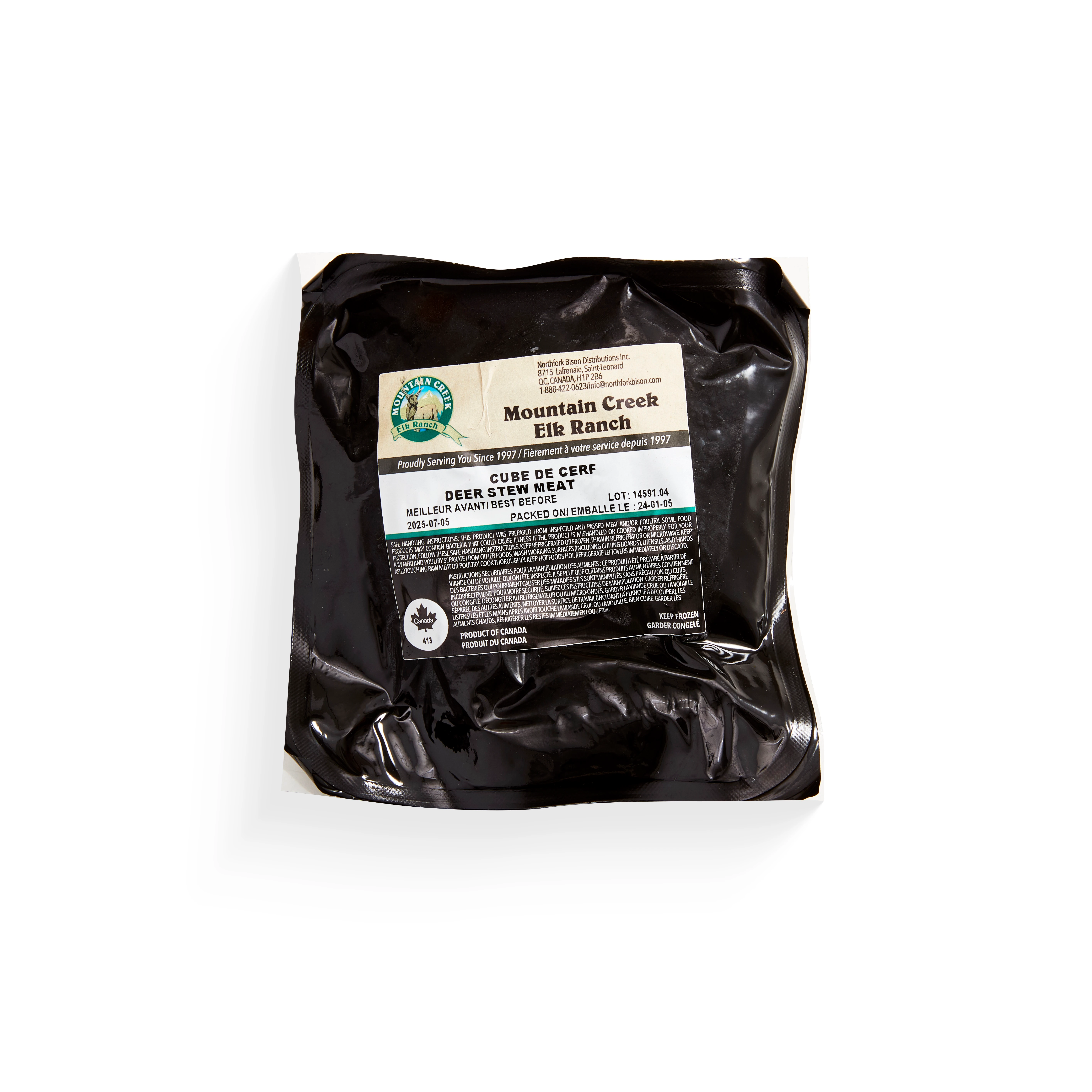 WFC 8266 Venison Stew Meat PD back