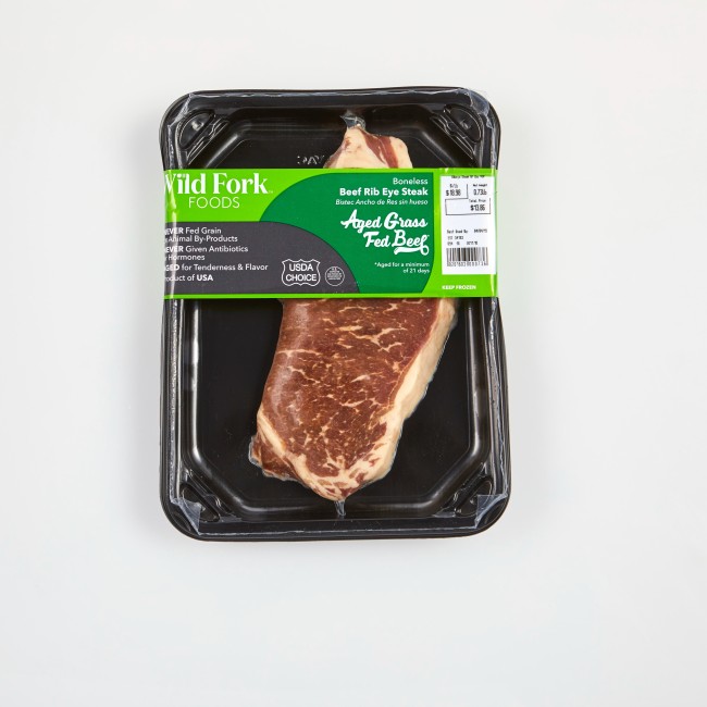 1603 WF PACKAGED USDA Choice Grass Fed Beef Ribeye Steak Beef