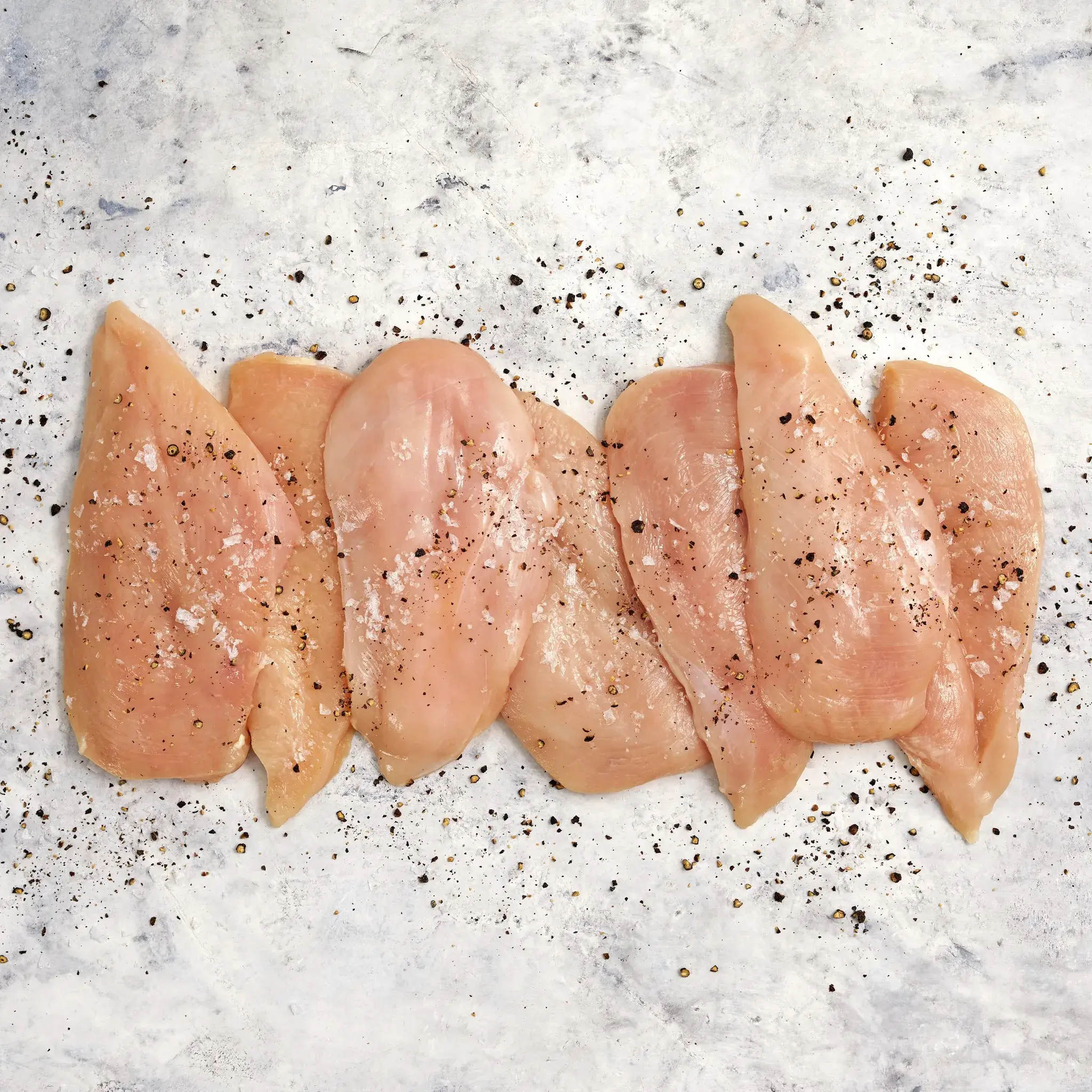 4128 WF Raw Antibiotic Free Chicken Thin Sliced Breasts Poultry