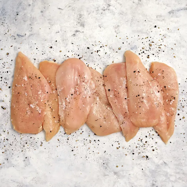 4128 WF Raw Antibiotic Free Chicken Thin Sliced Breasts Poultry