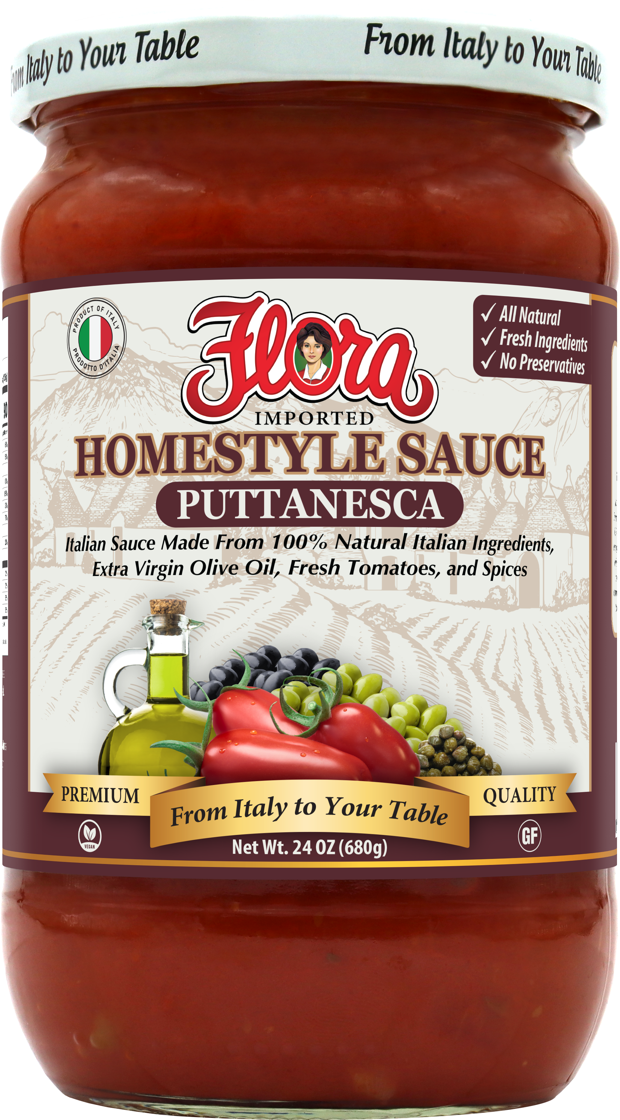 9918 ARTWORK Flora Homestyle Puttanesca Sauce