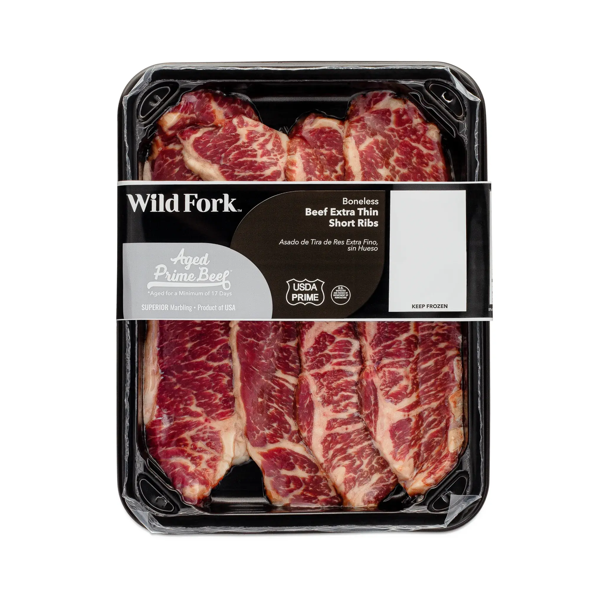 1416 WF PACKAGED USDA PRIME BEEF THIN BONELESS SHORT RIBS BEEF
