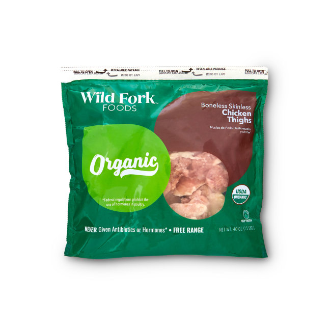 4306 WF PACKAGED Organic Boneless Skinless Chicken	Thighs Poultry-