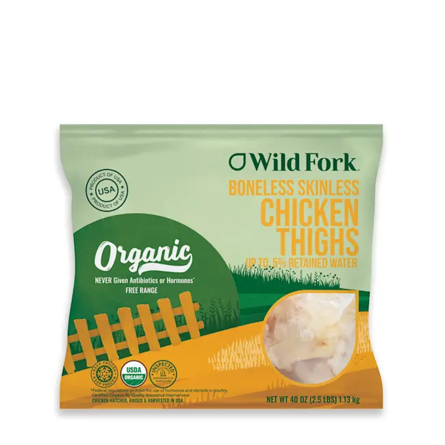 4306 WF PACKAGED Organic Boneless Skinless Chicken	Thighs Poultry-