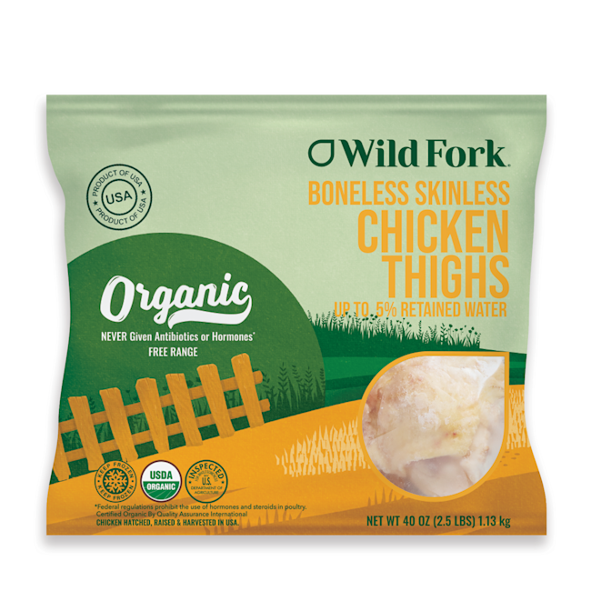 4306 WF PACKAGED Organic Boneless Skinless Chicken	Thighs Poultry-