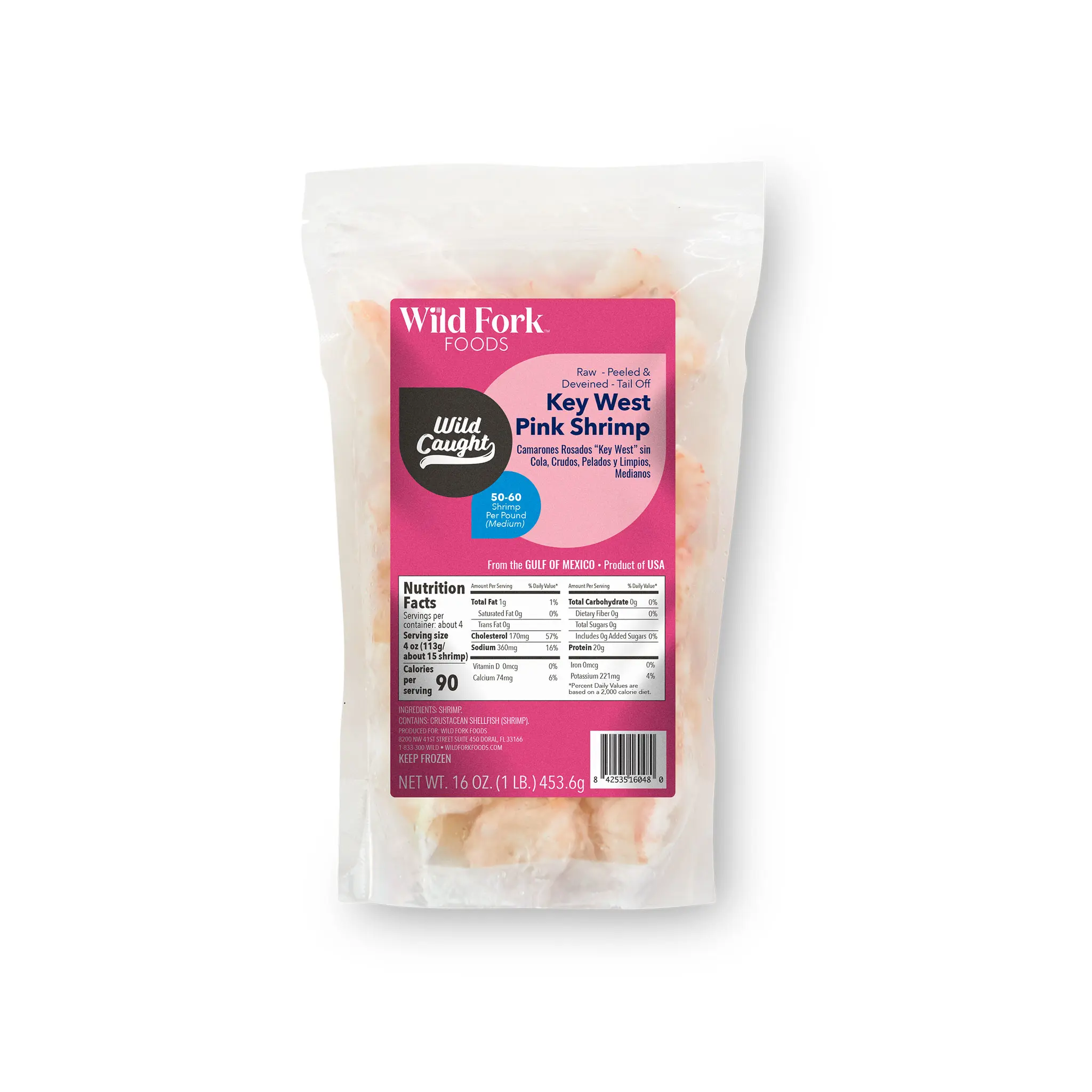 6048 WF PACKAGED Key West Pink Medium Shrimp Seafood