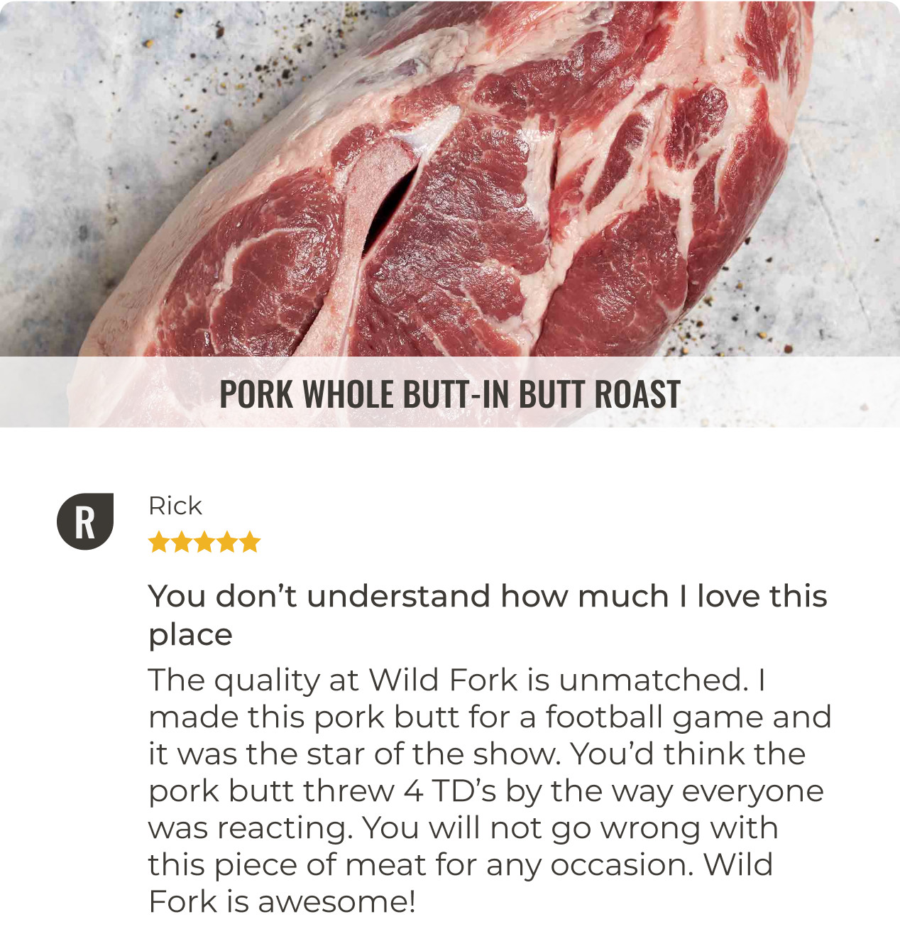 Pork Whole Bone-in Butt Roast Review Card