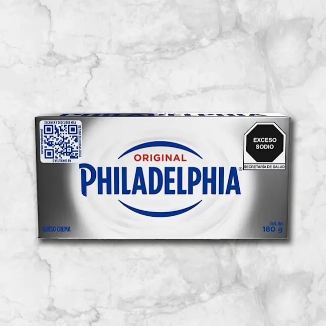 82416 WFMex PAckaged QUESO CREMA BARRA PHILADELPHIA 180G Acompañamientos