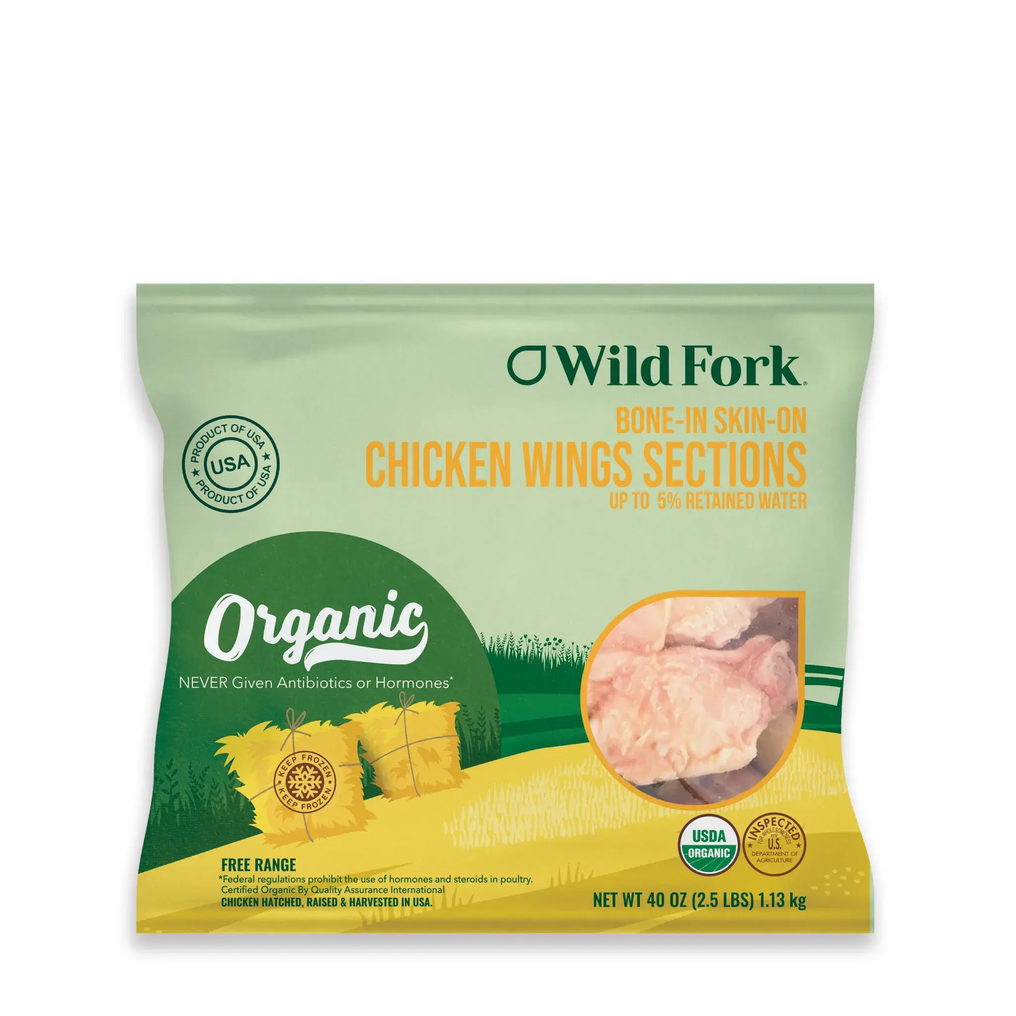 4307 WF PACKAGED Organic Chicken Wing Sections Poultry
