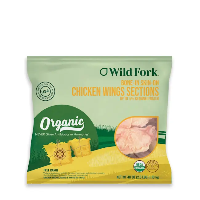 4307 WF PACKAGED Organic Chicken Wing Sections Poultry