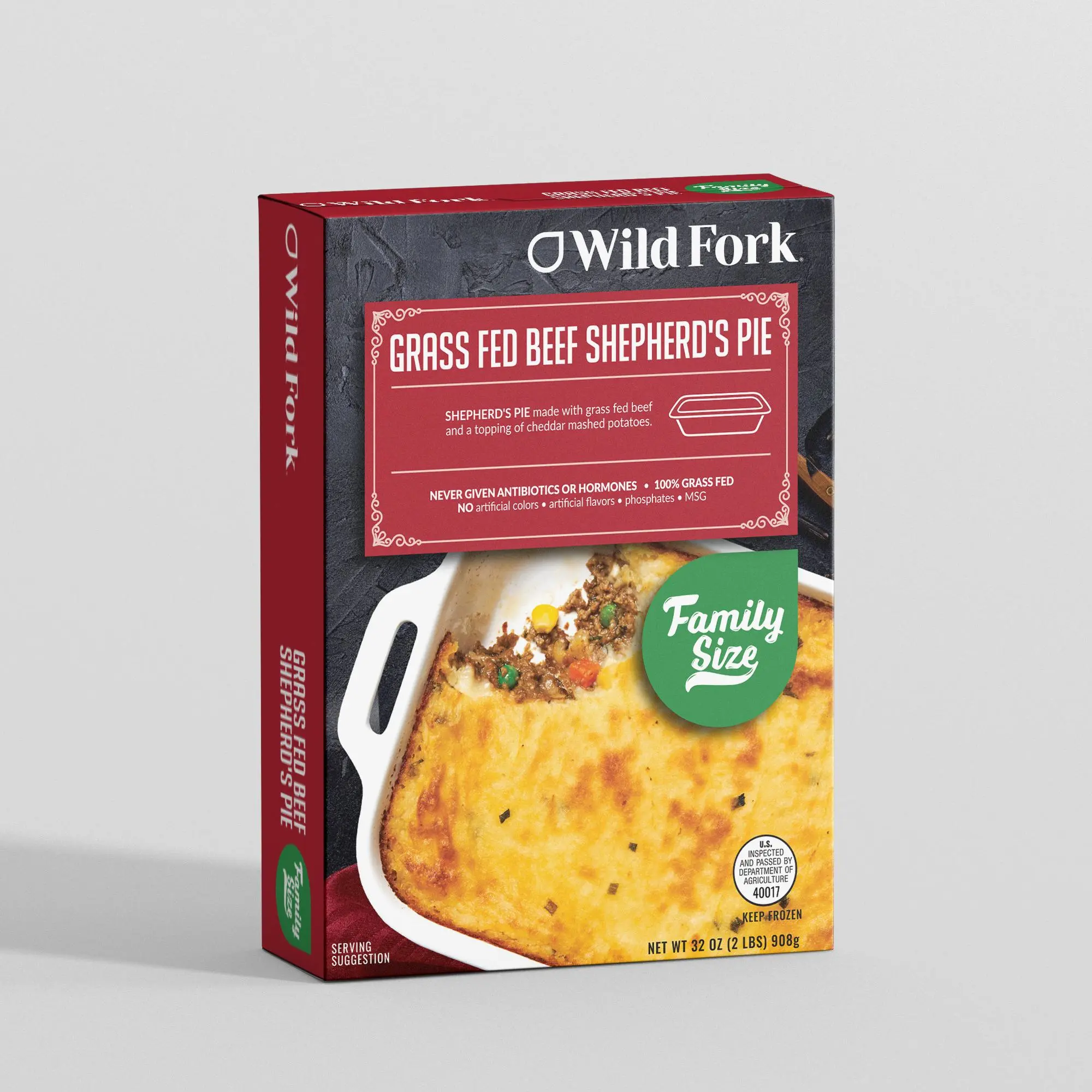8080 WF PACKAGED SHEPHERDS PIE GRASS FED - FAMILY SIZE READY MEAL