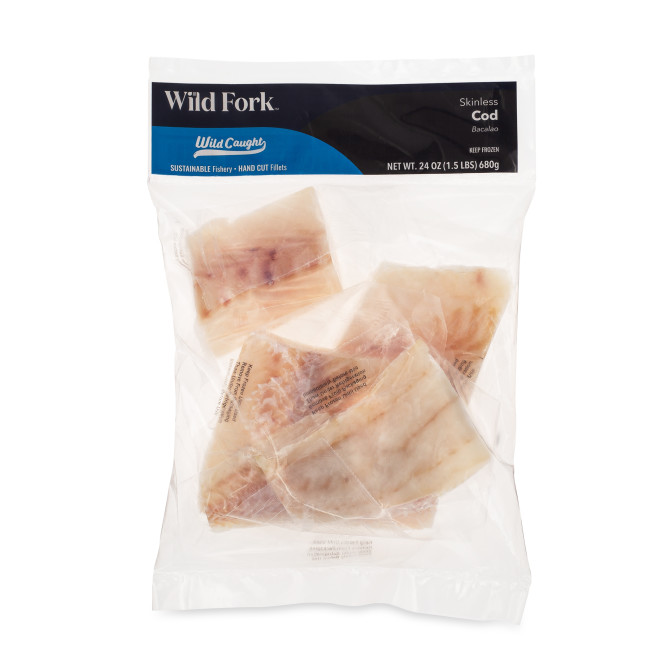 6098 WF PACKAGED Skinless Cod Fillets Seafood