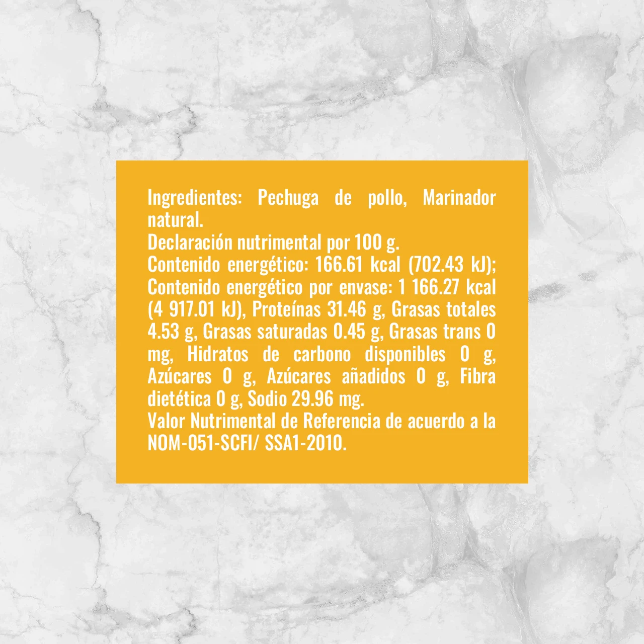 81466 TIRAS DE PECHUGA DE POLLO CORTE DELGADO Info Nutrimental