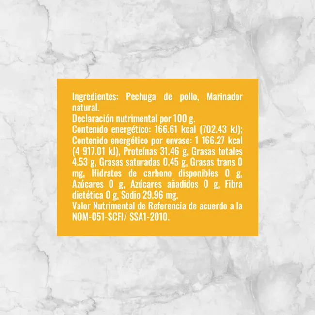 81466 TIRAS DE PECHUGA DE POLLO CORTE DELGADO Info Nutrimental