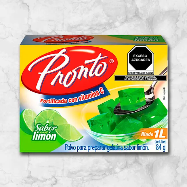 82272 WFMex Packaged PRONTO GELATINA LIMON 84 G Secos