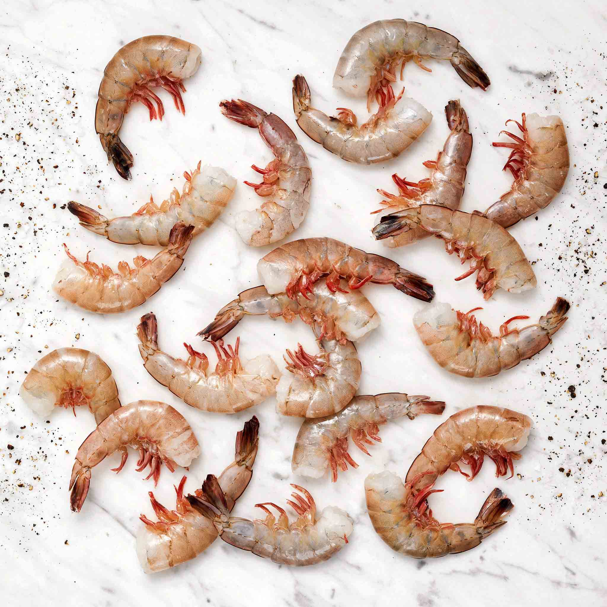 6095 WF Raw Gulf White Extra Large Shrimp Shell-On Seafood