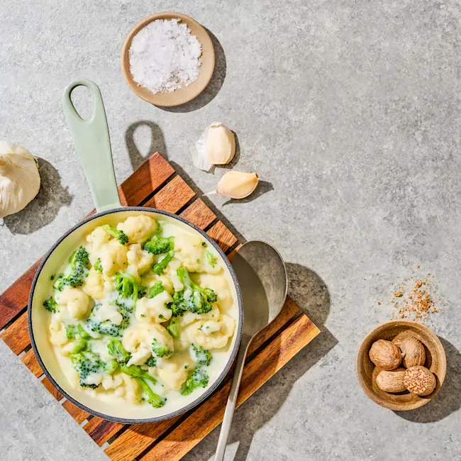 8114 RAW Cheesy Broccoli and Cauliflower Bake
