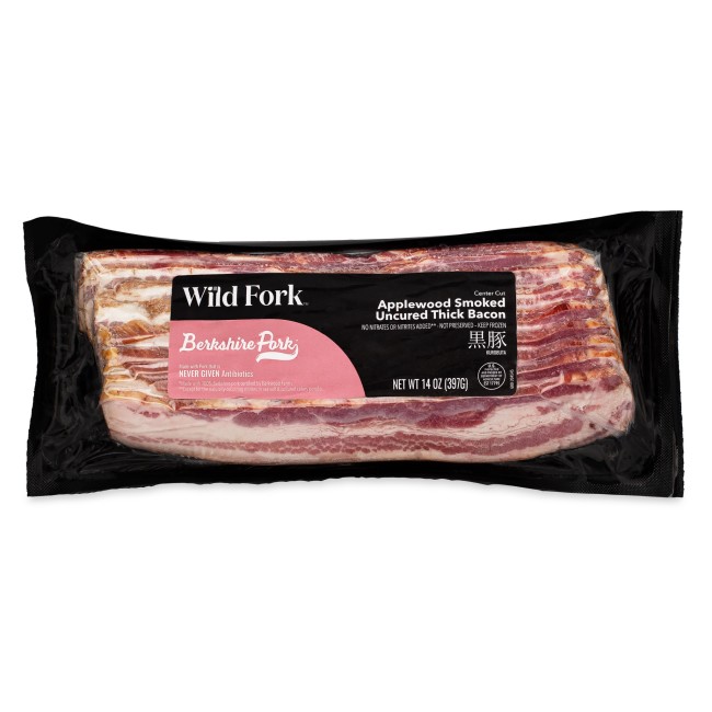 3807 WF PACKAGED Applewood Smoked Berkshire Thick Uncured Bacon Pork