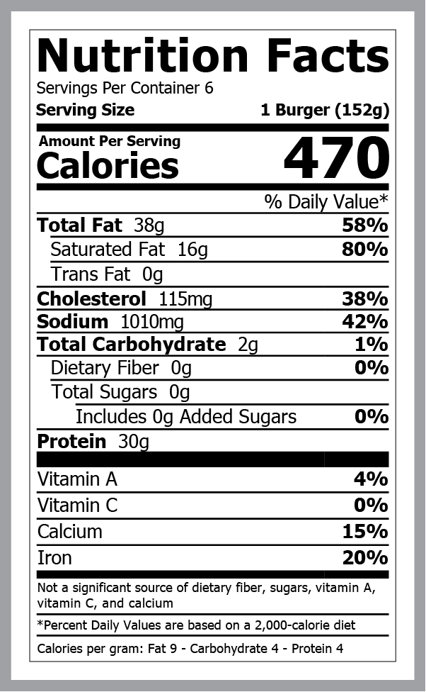 2629 WF NFT glenmark bacon cheddar burgers