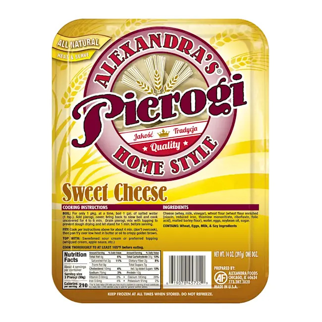 Pierogi Sweet Cheese 14 Oz Alx | Wild Fork Foods
