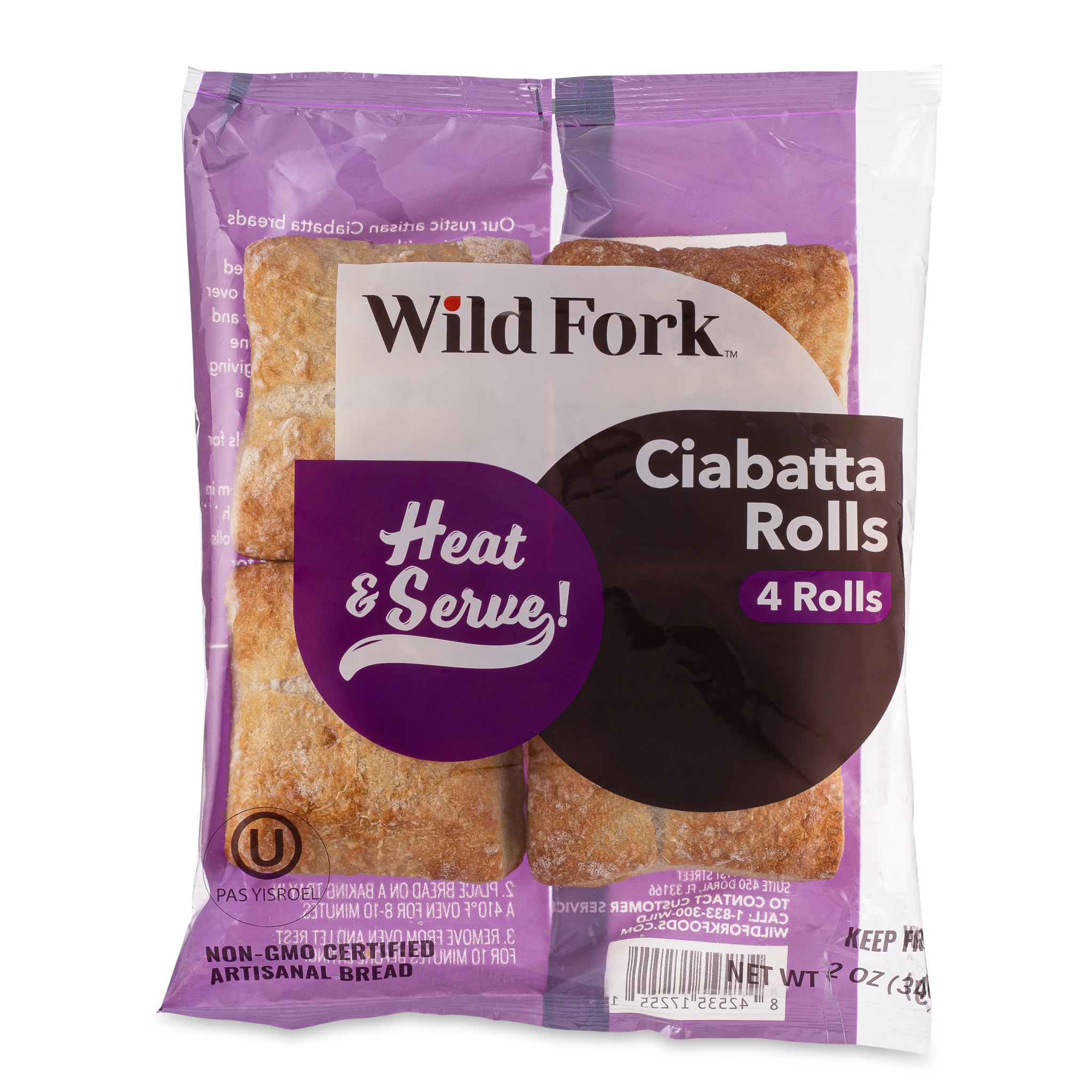 7255 WF PACKAGED Ciabatta Sandwich Rolls BREADS