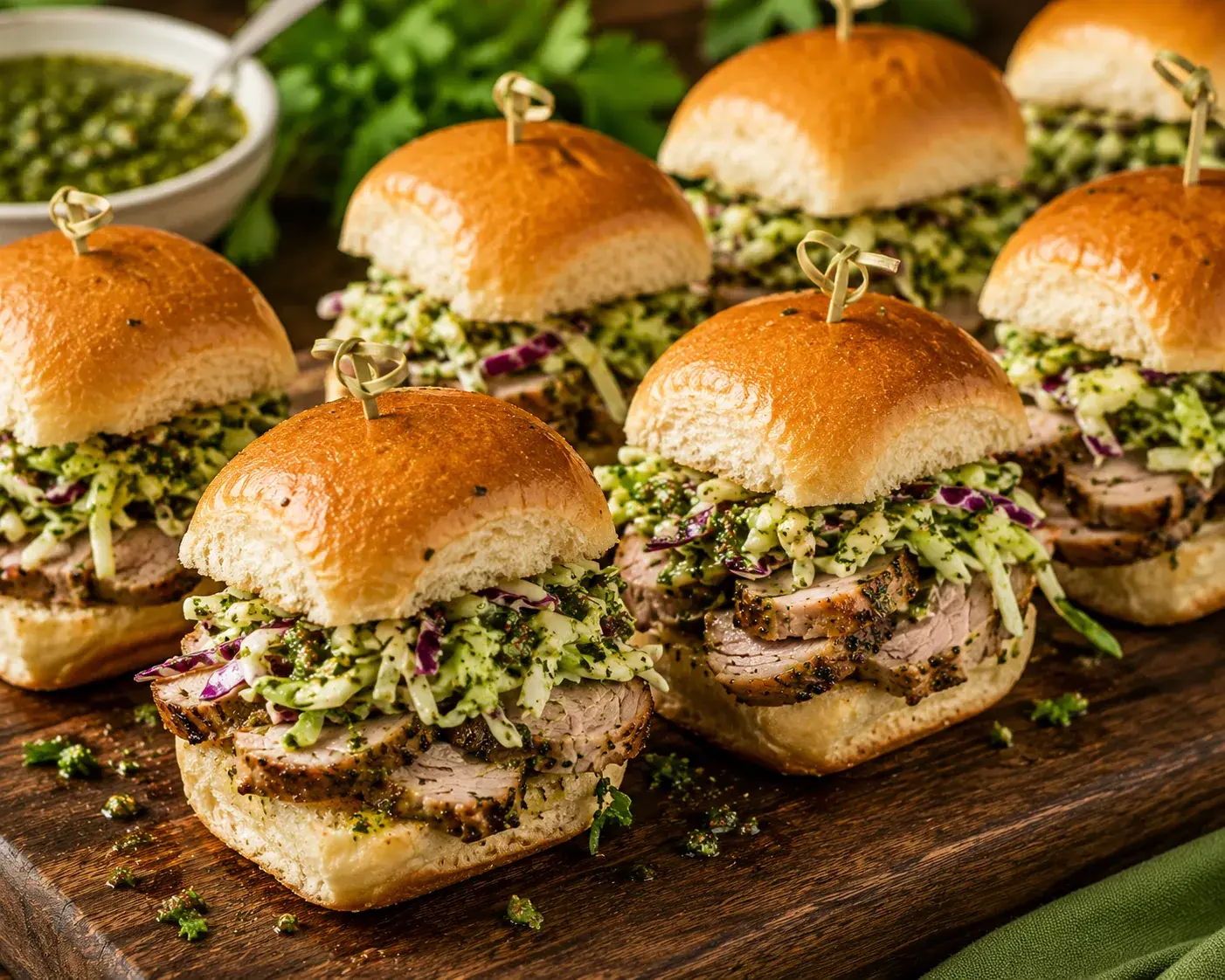 Chimichurri Pork Tenderloin Sliders