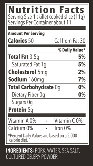 3809 WF NFT sugar free bacon uncrd berkshire 14oz