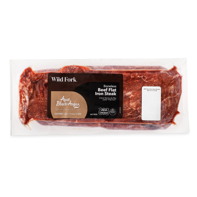 1229 WF PACKAGED USDA Choice Black Angus Flat Iron Steak Beef