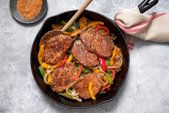 3530 PLATED Organic Bone-In Pork Loin Chops - CA&MA Only