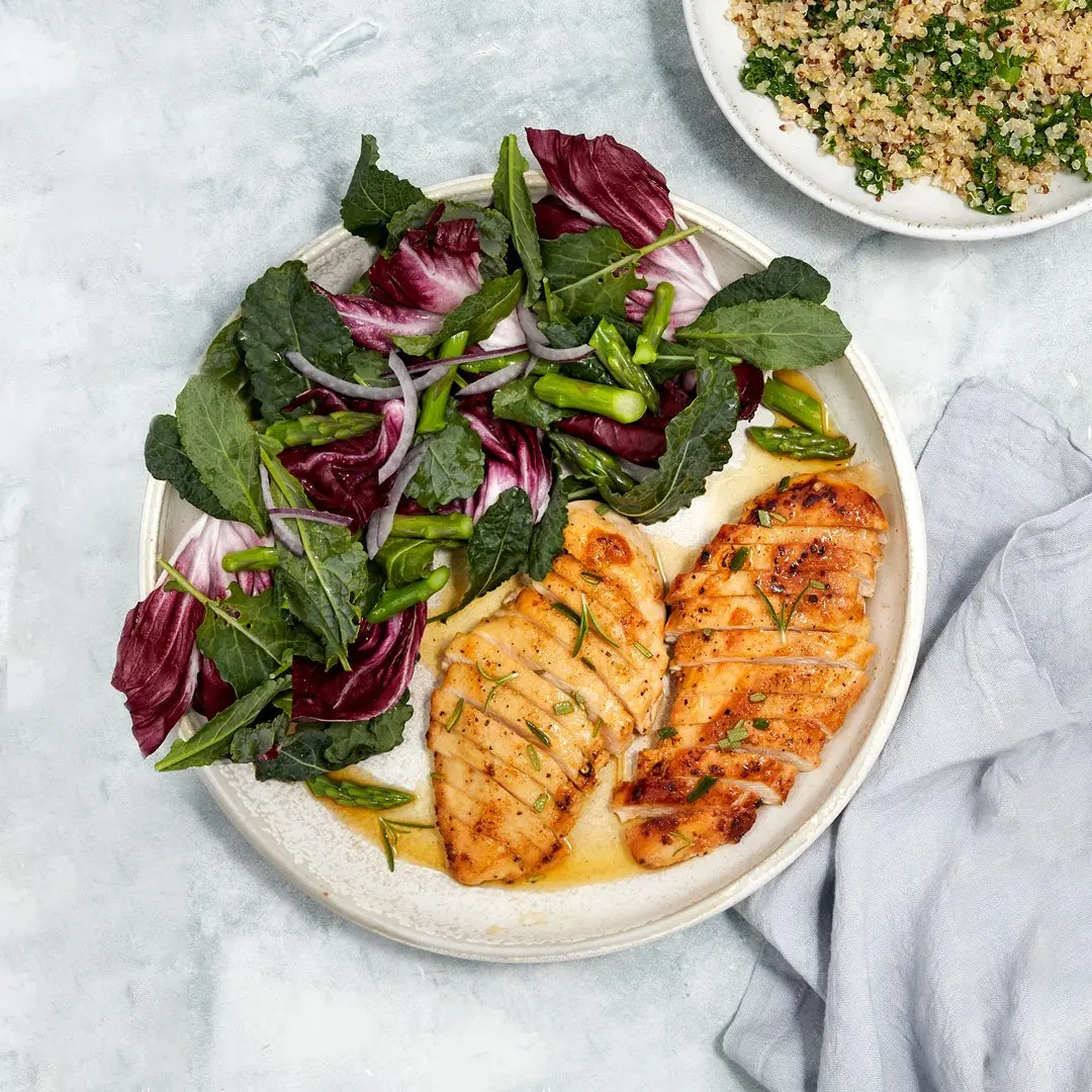 Honey Lavender Chicken Breast with Greens