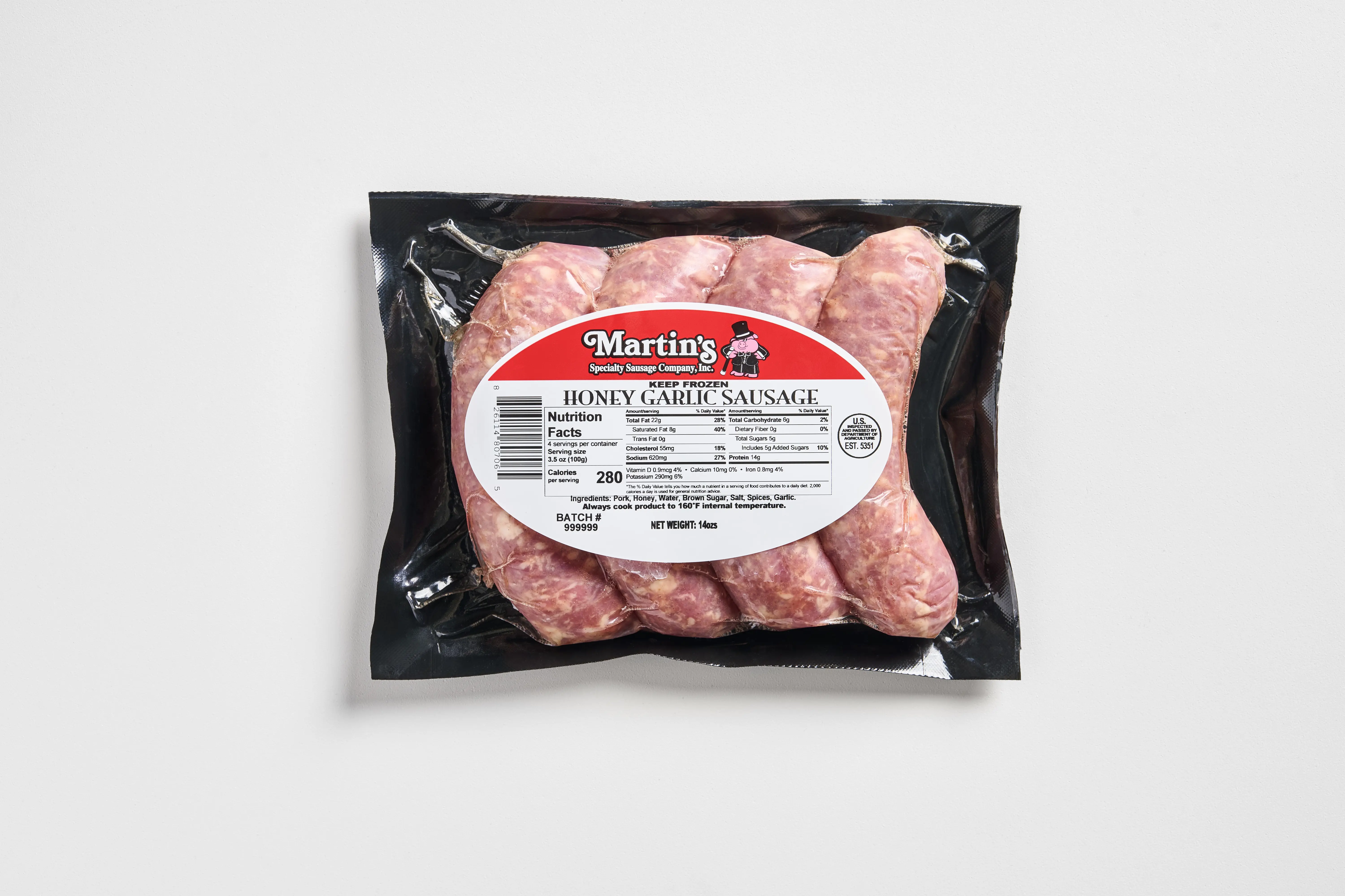 3800 PACKAGED Honey Garlic Pork Sausage - Martin's