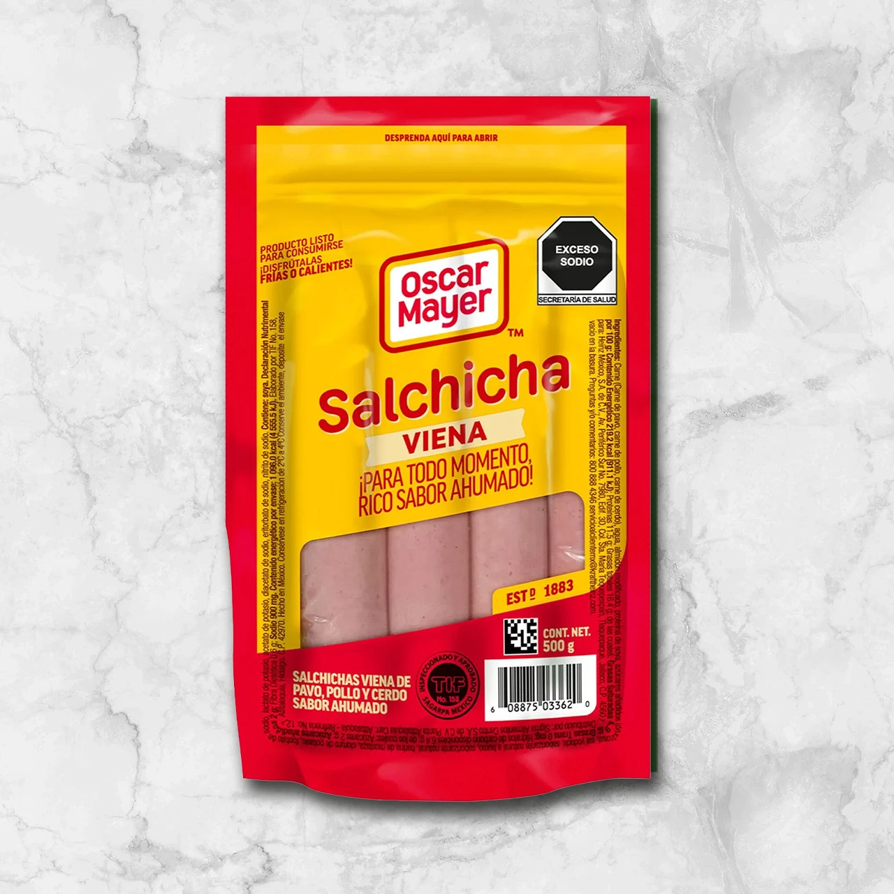 82444 WFMex Packaged SALCHICHA VIENA OSCAR MAYER 500G Acompañamientos