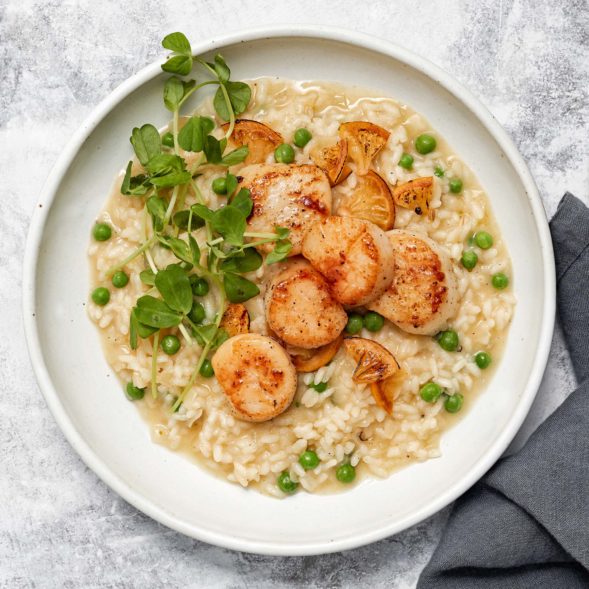 6033 WF PLATED dry scallops risotto Seafood