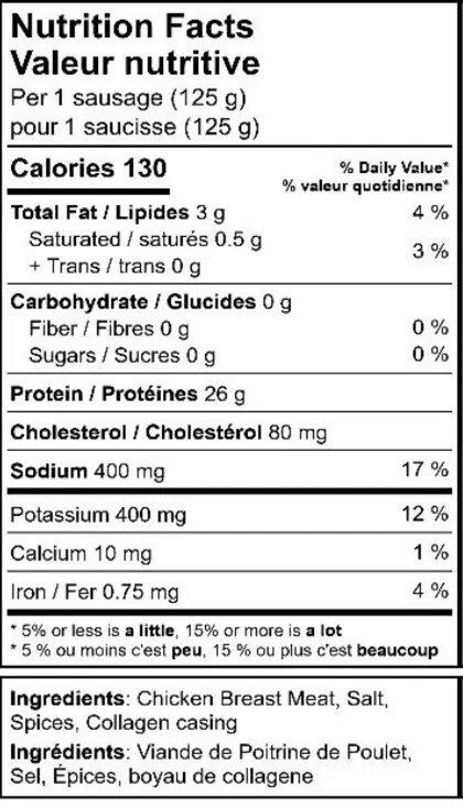 29139 NFT Chicken Sage Sausages - Meadow Creek