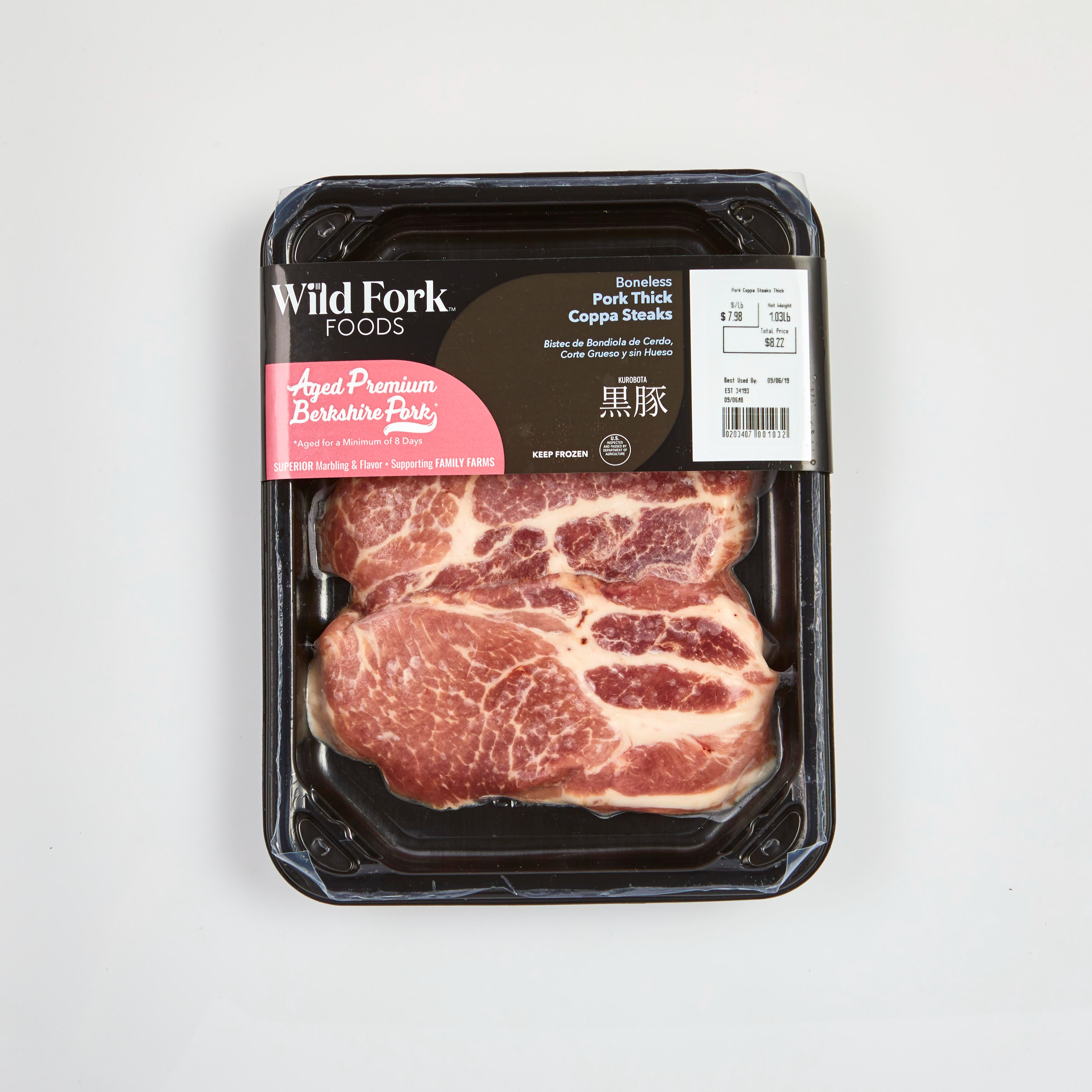 3407 WF PACKAGED Berkshire Thick Coppa Pork Steaks Pork