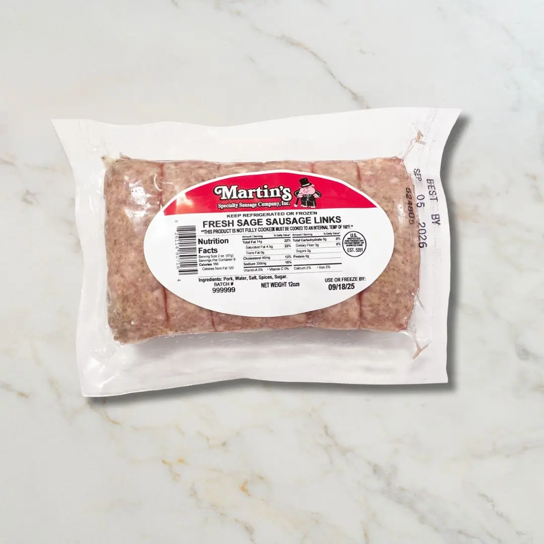 3841 PACKAGING Pork Sage Sausage Links - Martin's