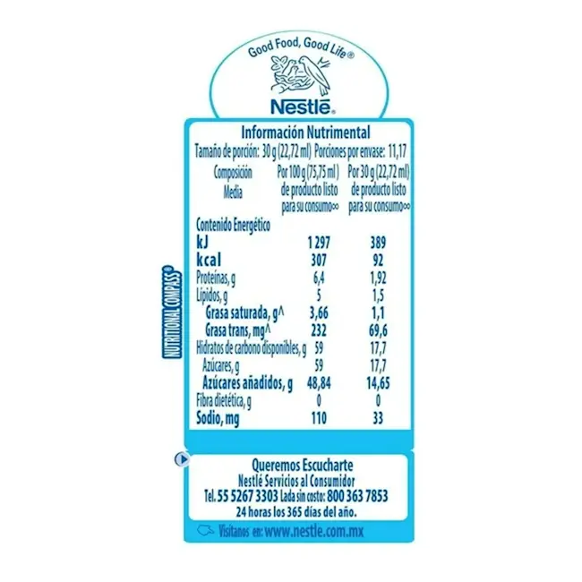 82332 LECHE CONDENSADA LA LECHERA SQUEZZE 335 Info Nutrimental