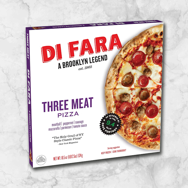 82419 WFMex Packaged PIZZA THREE MEAT DI FARA 524g Platillos Listos