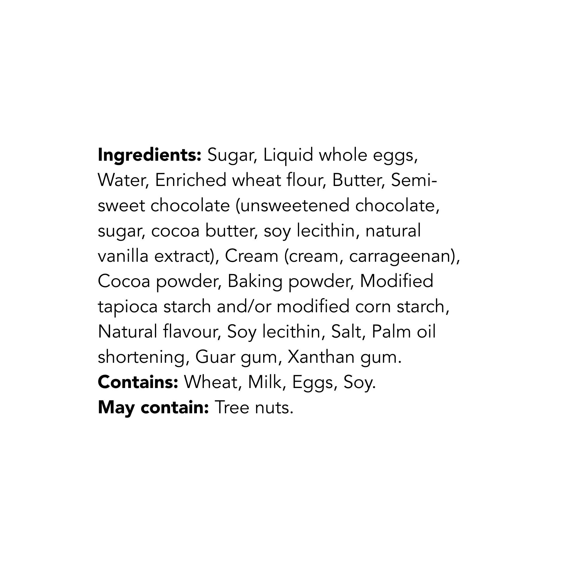 WFC 3809 NB ValueAdd ChocolateLavaCake Ingredients