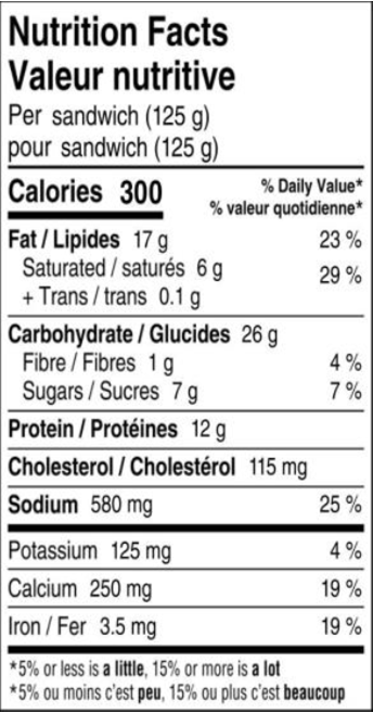 NFT Ssg, Egg & Chse Wfle Sandwich 125g - LCR