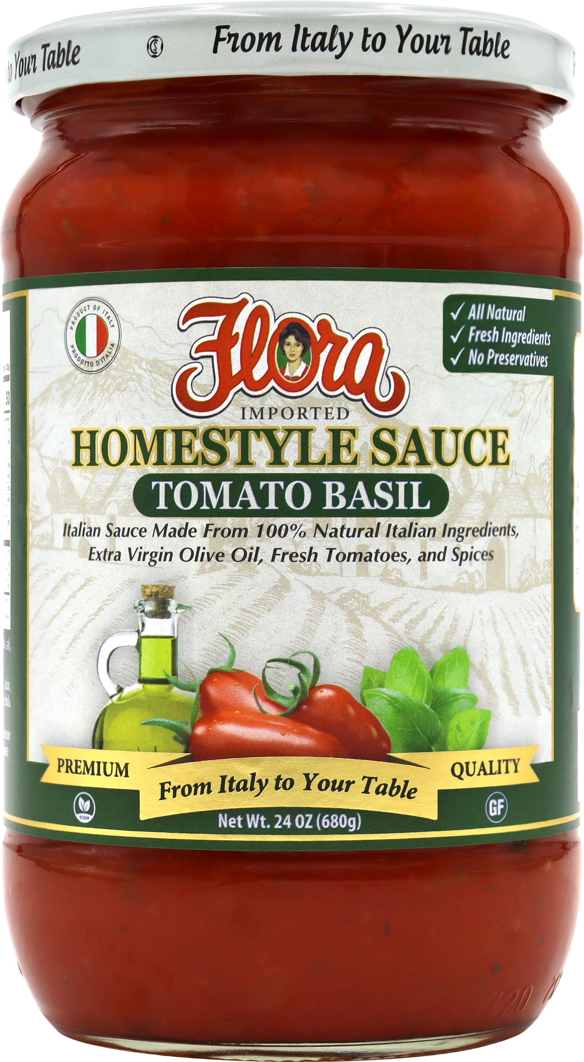 9916 ARTWORK Flora Homestyle Tomato Basil Sauce